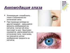 Заболевание глаз - аккомодация